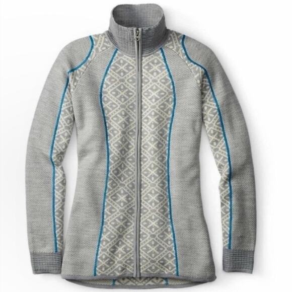 Smartwool Women's Dacano Full-Zip Sweater Ski Merino Wool Blend Jacket Gray S - Picture 1 of 11